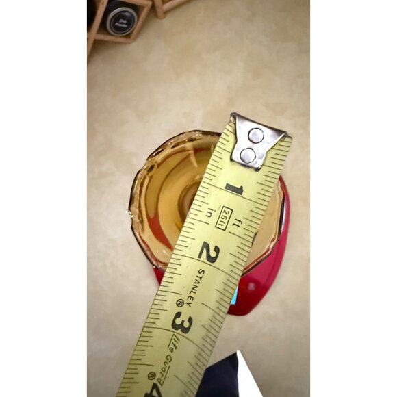 Two Vintage Retro Hand Blown Amber Glass Pedestal Vases - Picture 10 of 16